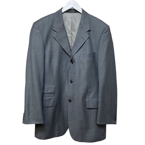 HUGO BOSS Mens Jacket 42R Light Wool Blazer Blue Gray Sport Coat - Picture 1 of 11